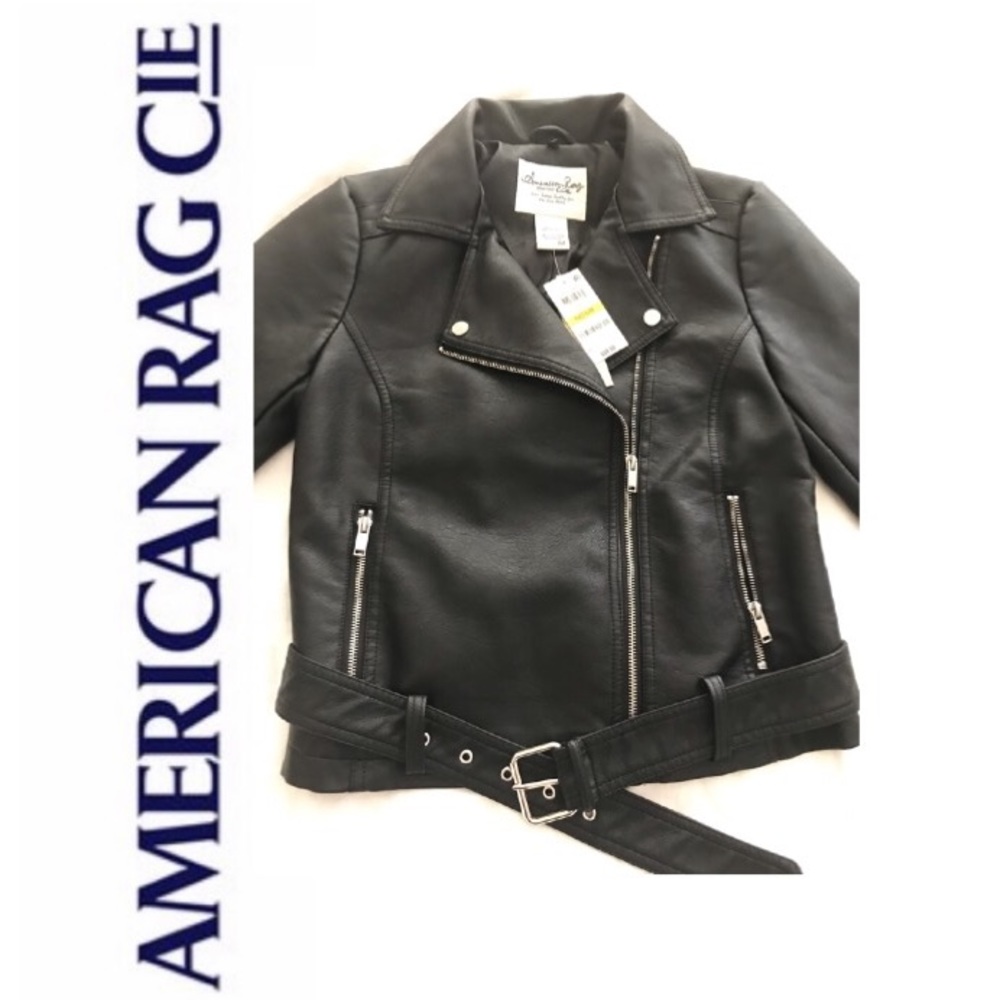 American Rag CIE Faux Leather Moto Jacket Size M